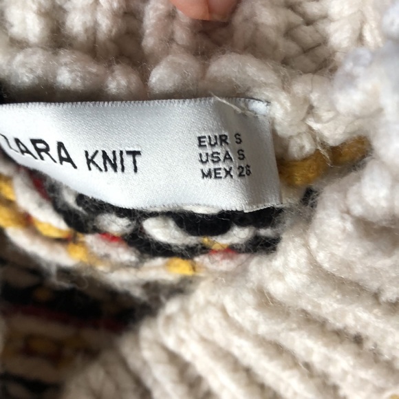 Zara Chunky Knit Puff Sleeve Mock Neck Sweater in Multi Color - Picture 10 of 12